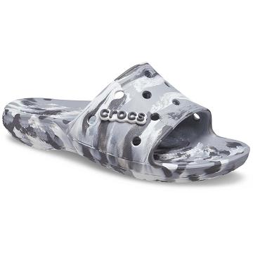 Chanclas Crocs Classic Marbled Mujer Blancos Negros | Mexico 0611DFMN